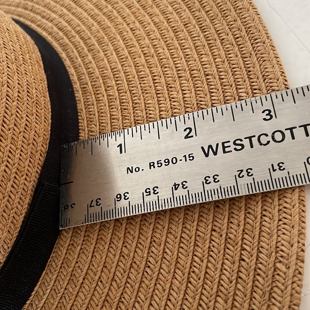Woman’s Sun Beach Hat One Size 74% Paper Yarn 26% Polyester Natural Color - Picture 10 of 10